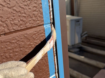 ベランダ雨漏り改修工事　施工中