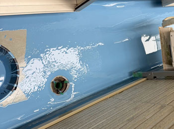 ベランダ防水　施工中